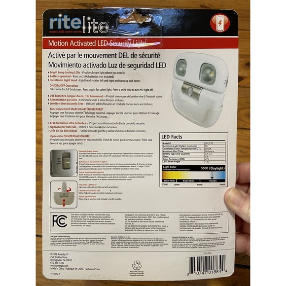 Rite Lite Motion Activated LED Security‎ Light NEW Night - Picture 2 of 2